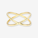 14k Gold X Ring Zoe Lev Jewelry