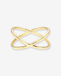 14k Gold X Ring Zoe Lev Jewelry