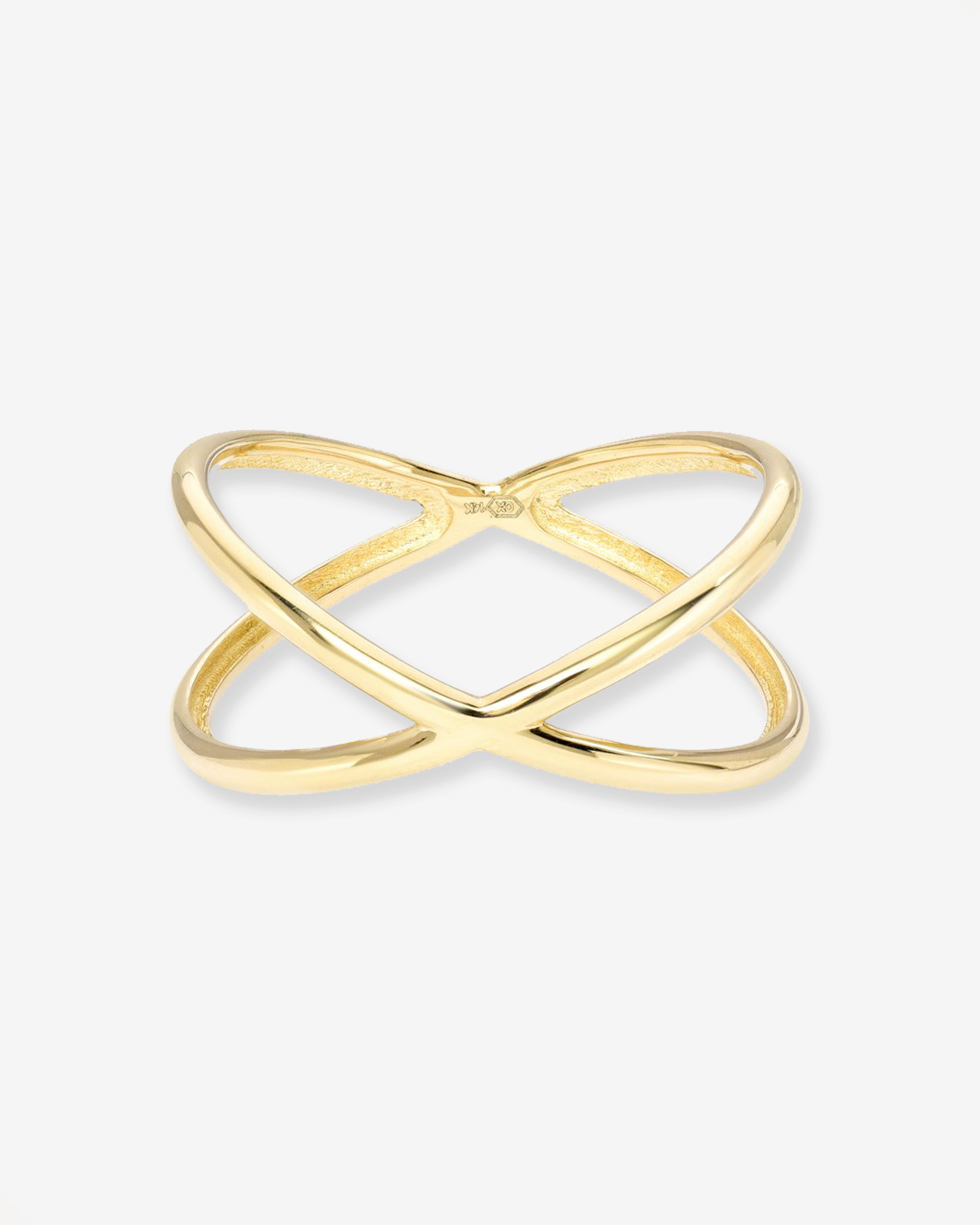 14k Gold X Ring Zoe Lev Jewelry
