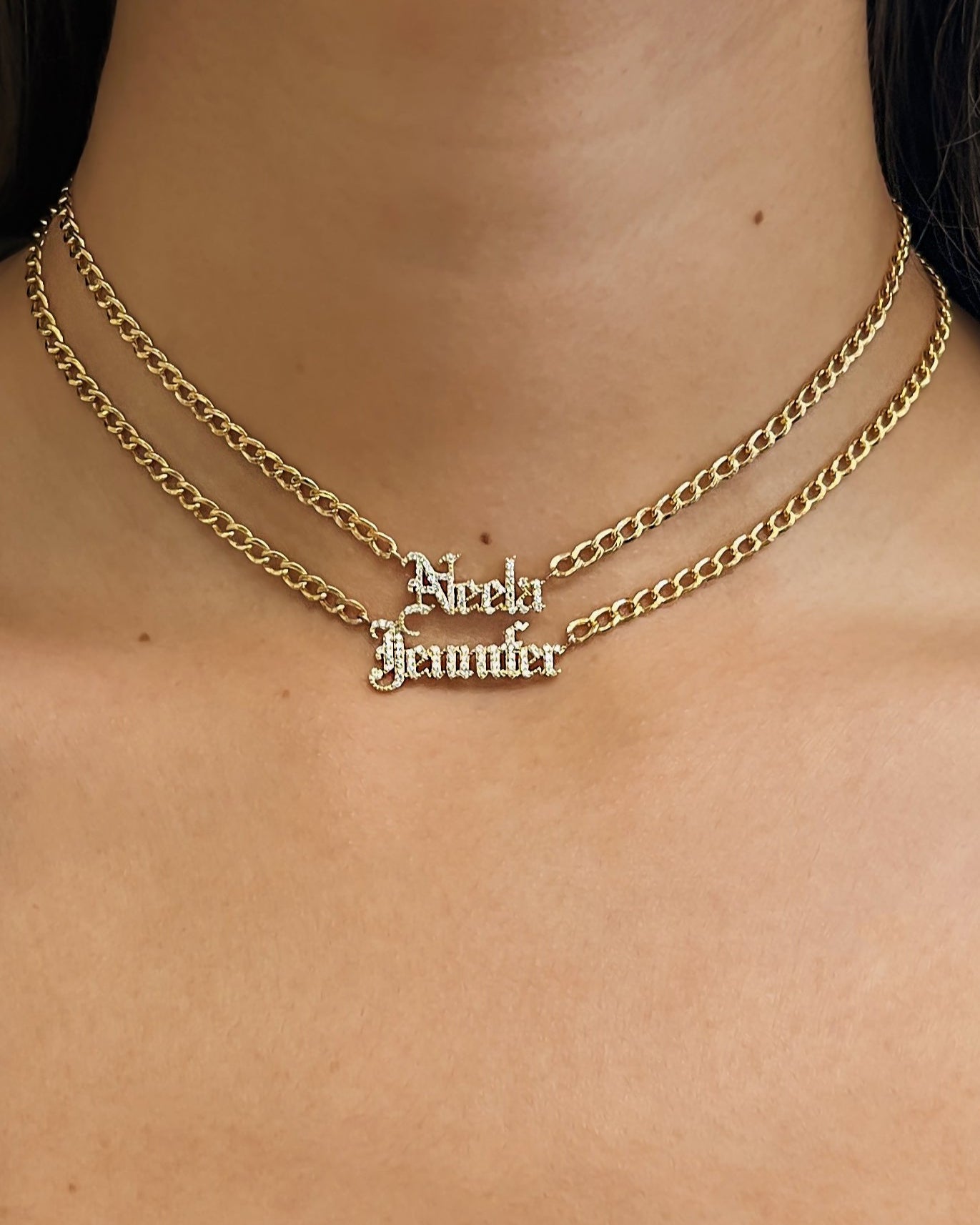 Cuban Link Diamond Name Choker Personalized Zoe Lev Jewelry