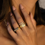 Large Ribbed Ring Vermeil Zoe Lev Jewelry