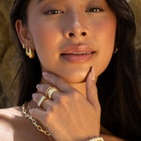 Large Ribbed Ring Vermeil Zoe Lev Jewelry