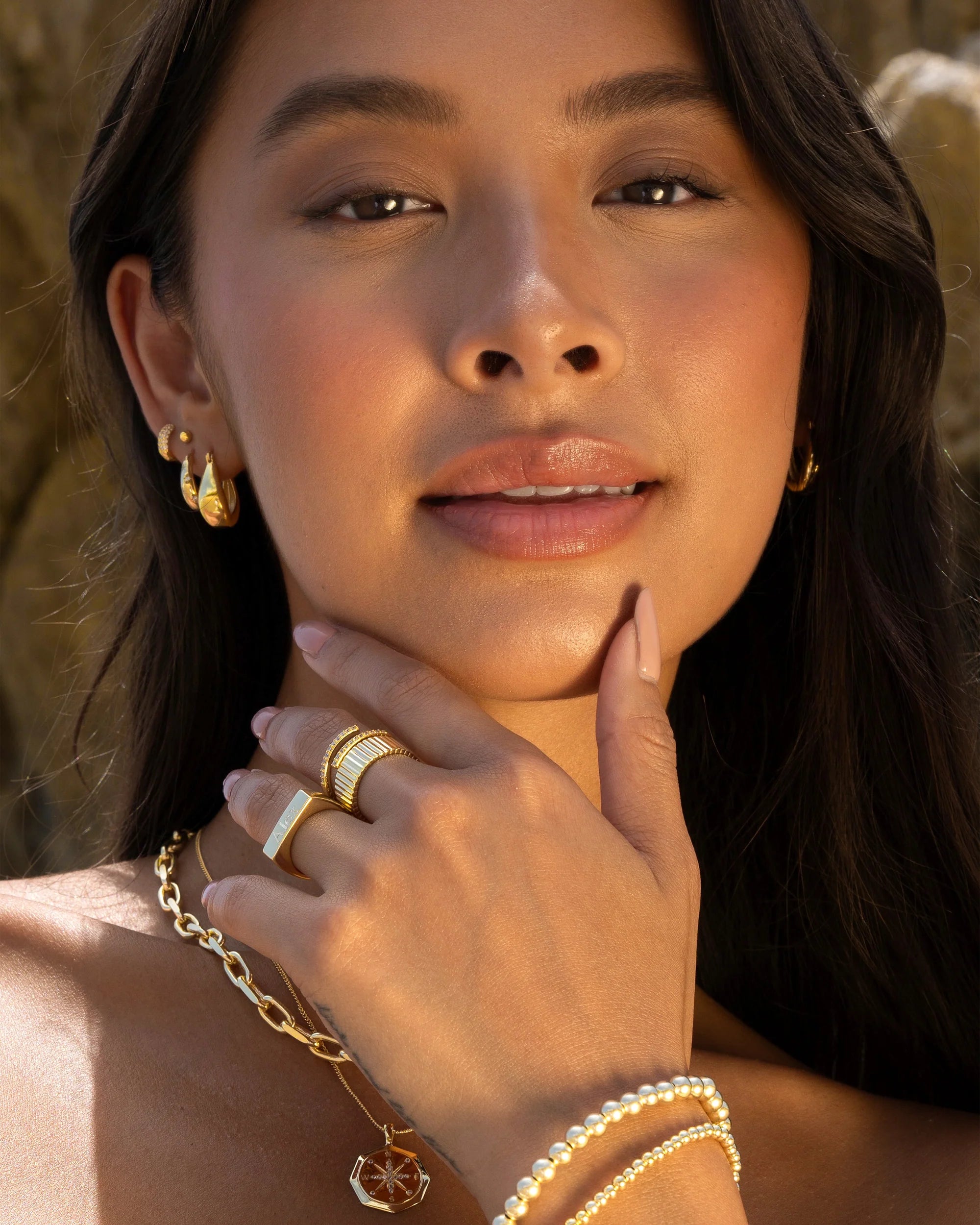 Large Ribbed Ring Vermeil Zoe Lev Jewelry