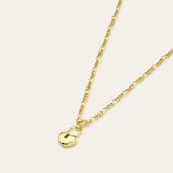 Heart Lock Figaro Necklace Vermeil Zoe Lev Jewelry