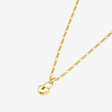 Heart Lock Figaro Necklace Vermeil Zoe Lev Jewelry