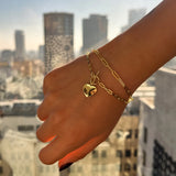 Toggle Heart Bracelet Vermeil Zoe Lev Jewelry