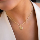 Toggle Heart Necklace Vermeil Zoe Lev Jewelry