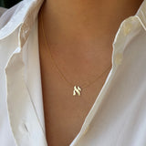 14K Gold Hebrew Initial Necklace Personalized Zoe Lev Jewelry