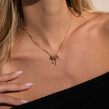 14K Gold Heirloom Charm with Small Diamond Bezel Zoe Lev Jewelry