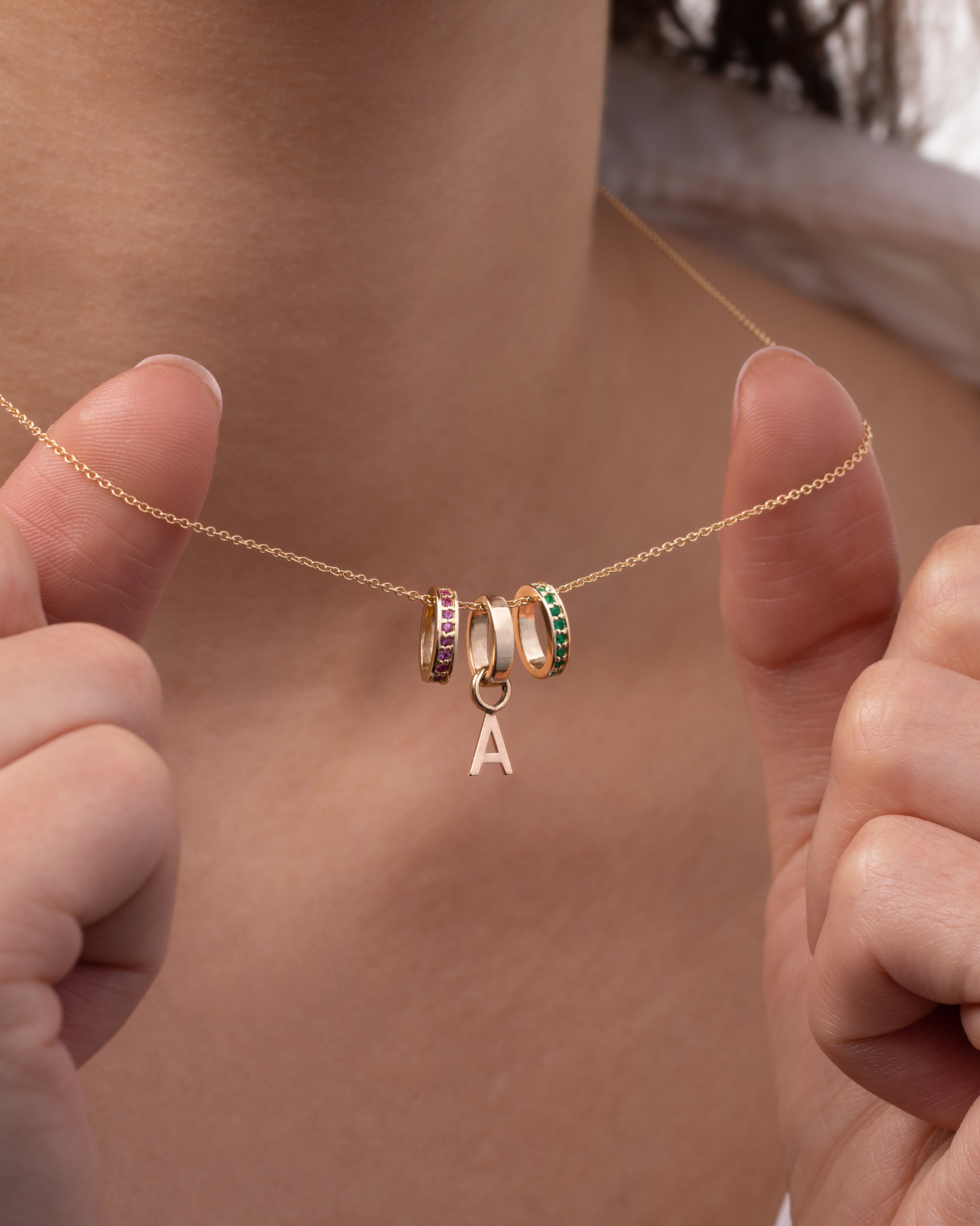 14K Gold Heirloom Charm with Initial Personalized Zoe Lev Jewelry