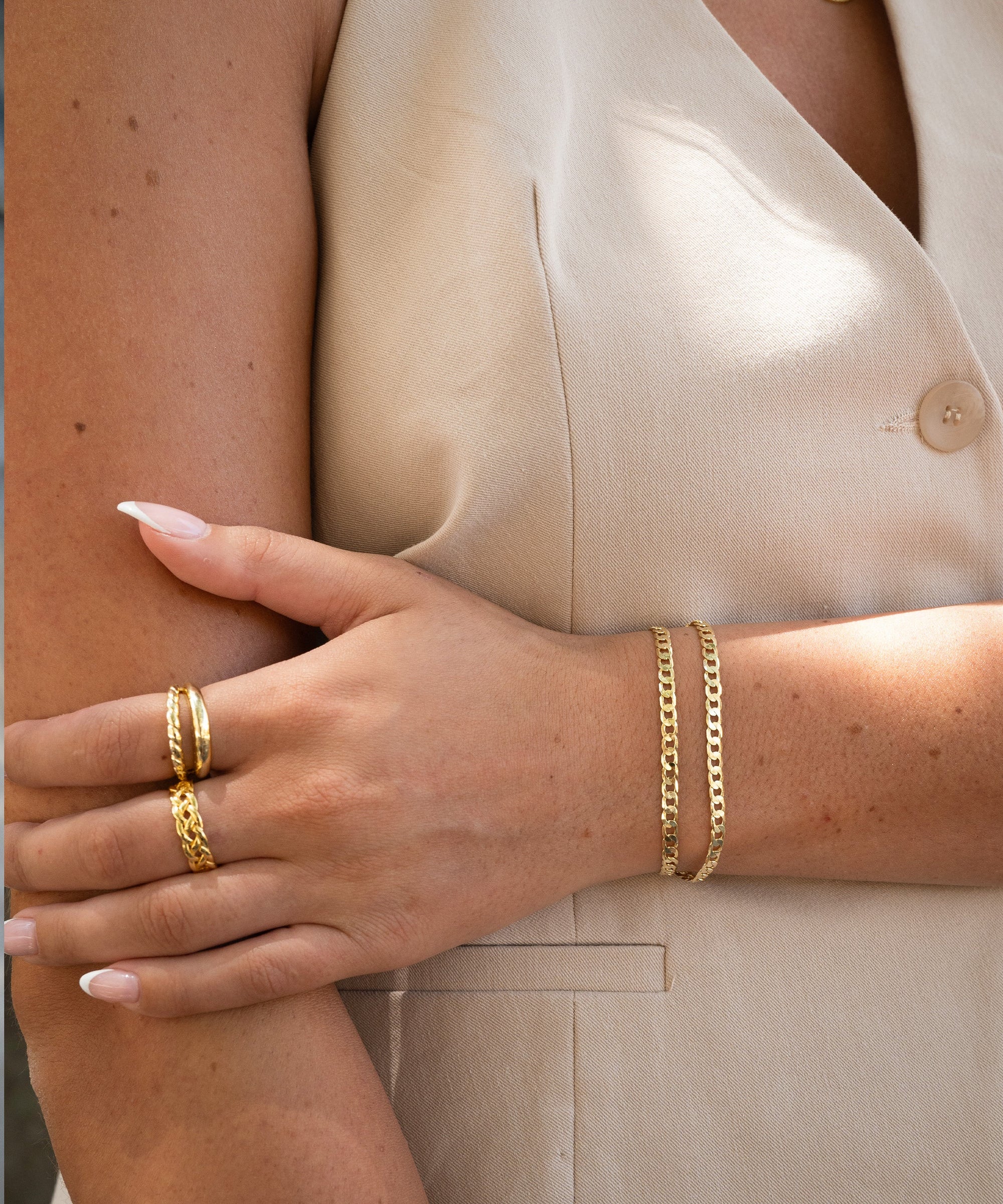 Cuban Link Chain Bracelet Vermeil Zoe Lev Jewelry