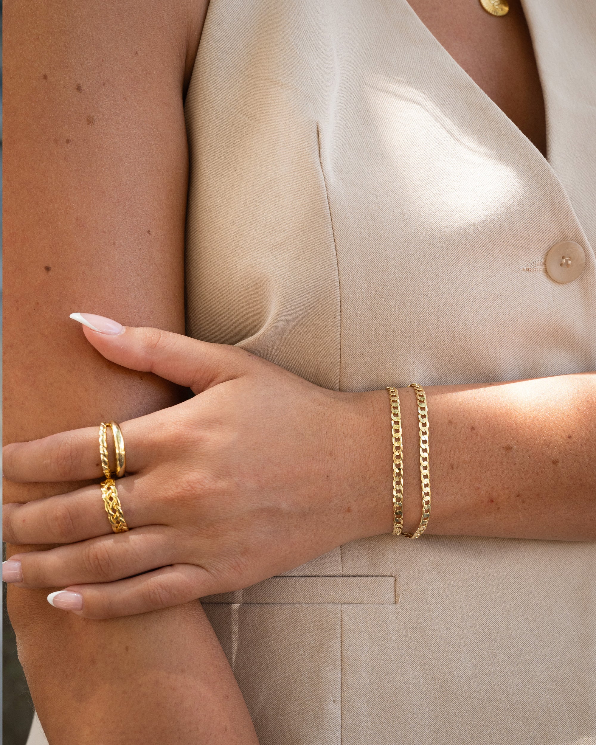 Cuban Link Chain Bracelet Vermeil Zoe Lev Jewelry