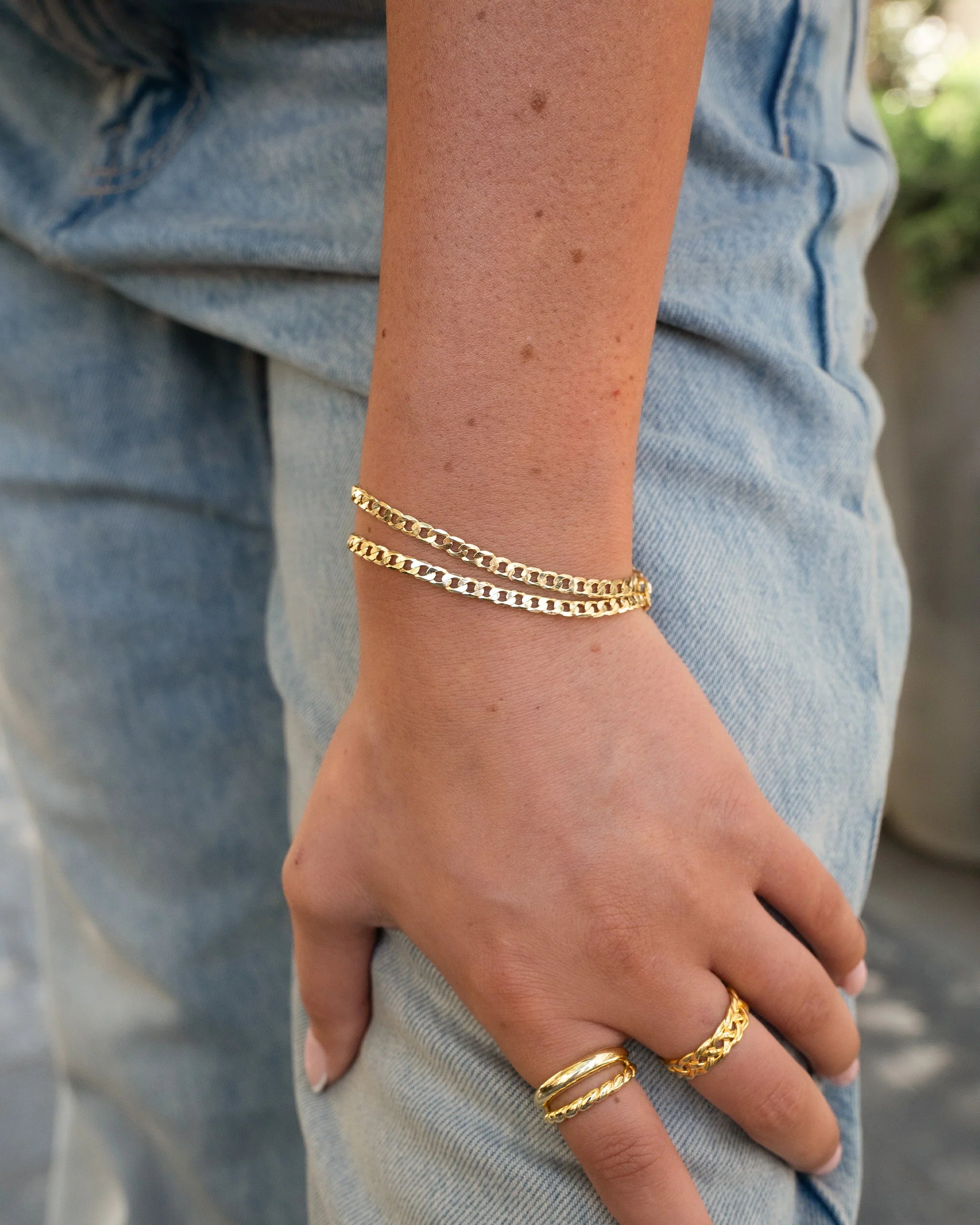 Cuban Link Chain Bracelet Vermeil Zoe Lev Jewelry