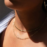 Textured Paper Clip Chain Necklace Vermeil Zoe Lev Jewelry
