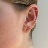14k Diamond Horseshoe Studs Studs Zoe Lev Jewelry