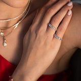 Lab Diamond Emerald Eternity Band Zoe Lev Jewelry