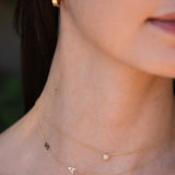 14k Gold Triple Birthstone Bezel Necklace Personalized Zoe Lev Jewelry