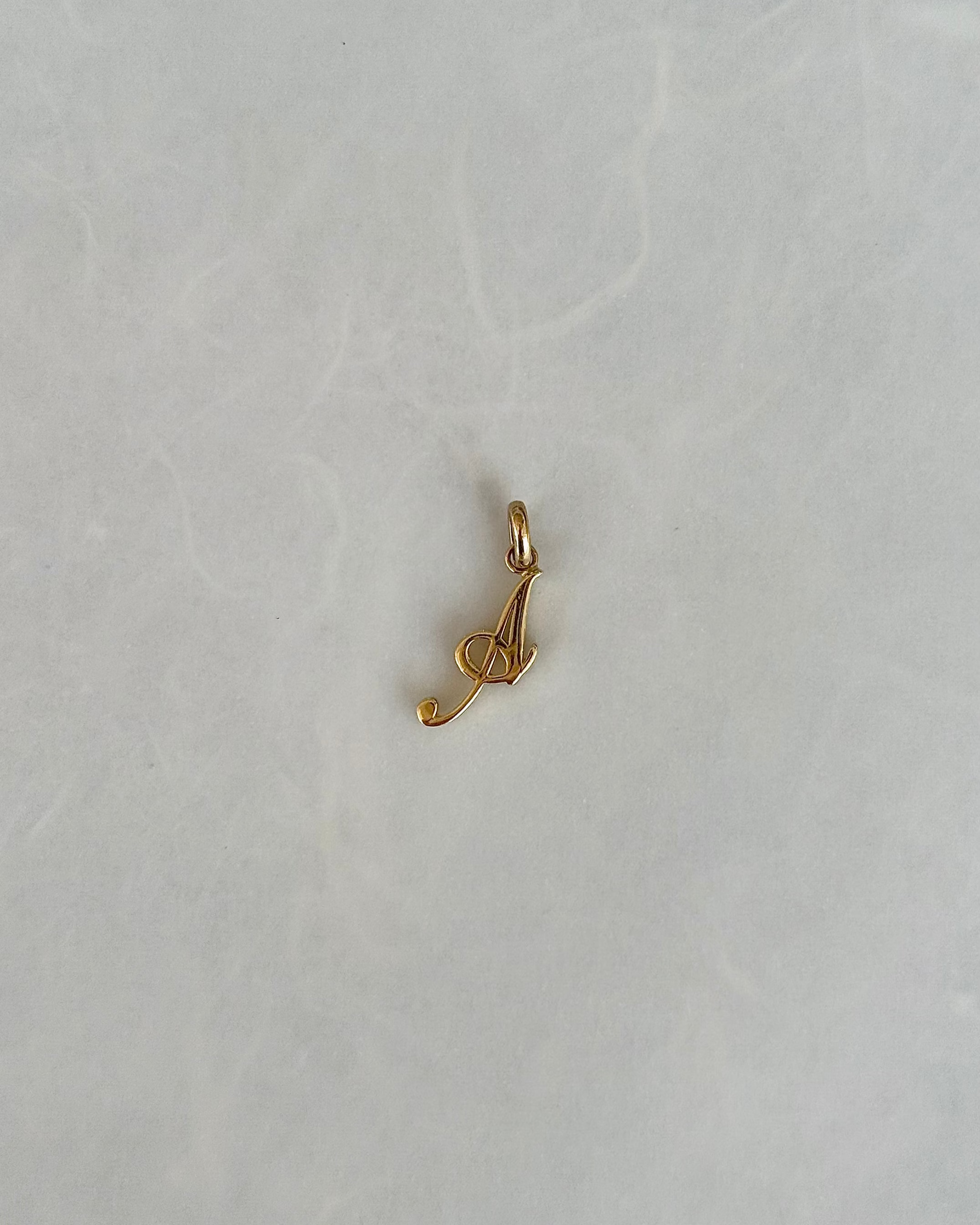 14K Gold Script Initial Pendant Personalized Zoe Lev Jewelry