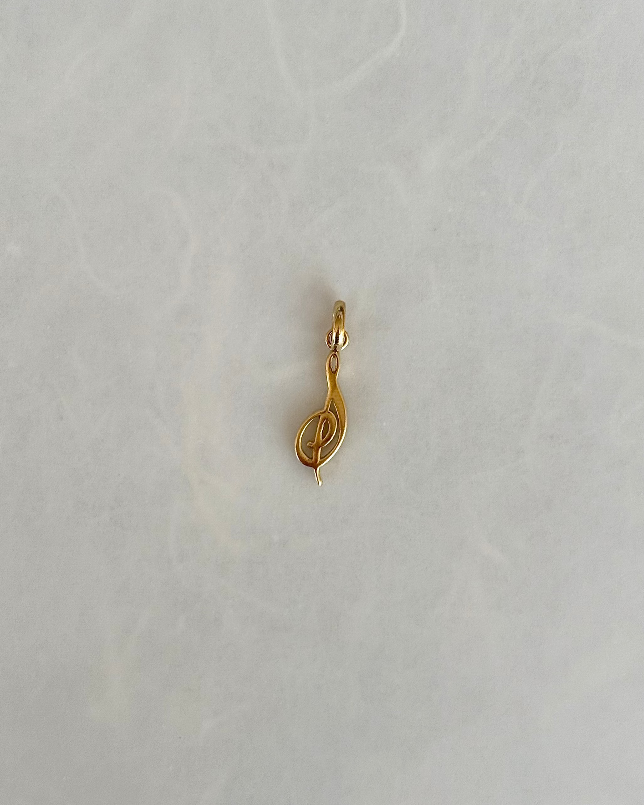 14K Gold Script Initial Pendant Personalized Zoe Lev Jewelry