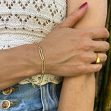 Elongated Paper Clip Chain Bracelet Vermeil Zoe Lev Jewelry