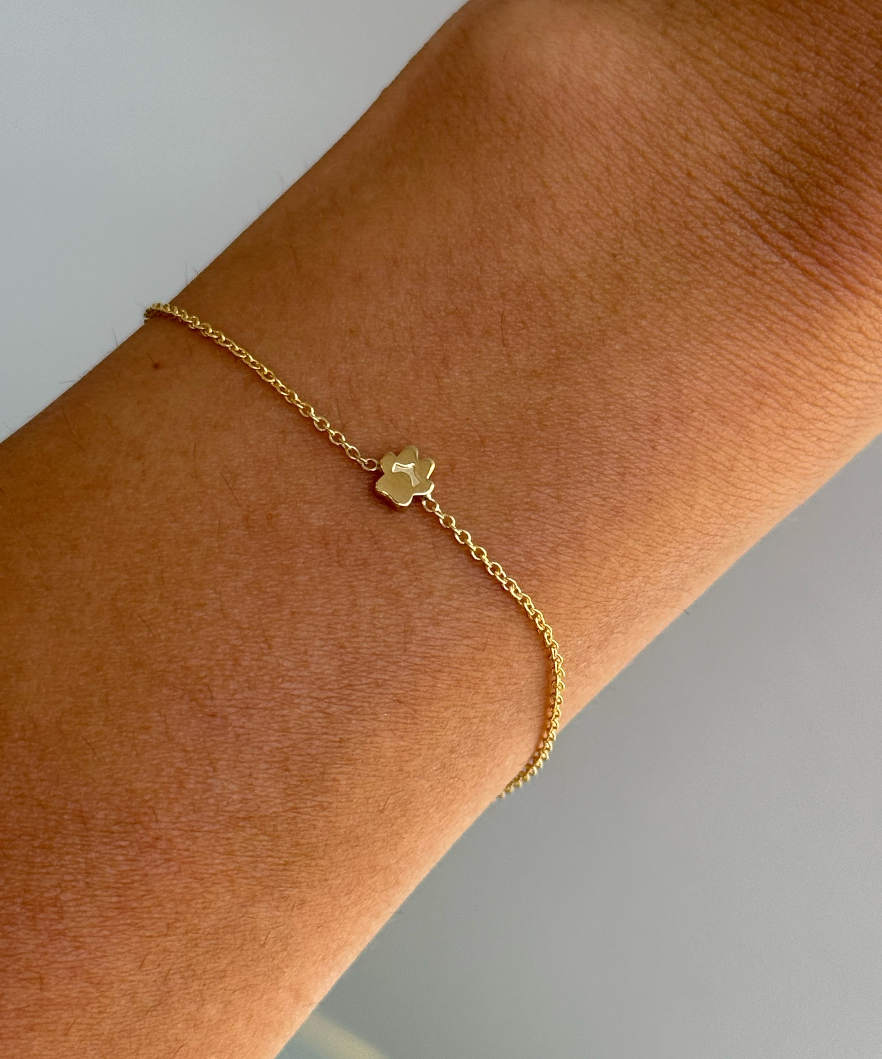 14k Gold Tiny Paw Bracelet Zoe Lev Jewelry