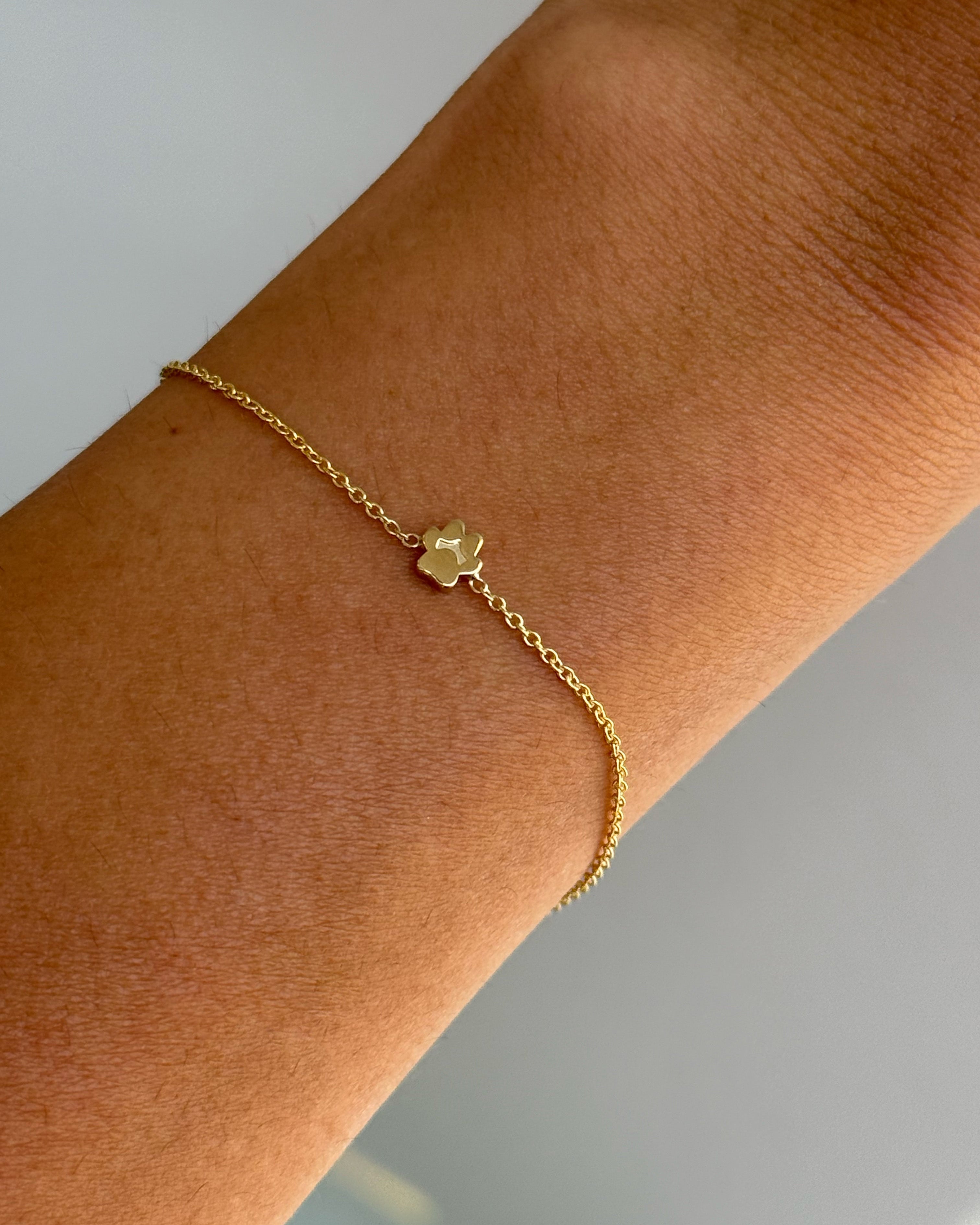 14k Gold Tiny Paw Bracelet Zoe Lev Jewelry