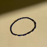 Blue Lapis Bracelet with Gold Bead Segments SAMPLE SALE Zoe Lev Jewelry
