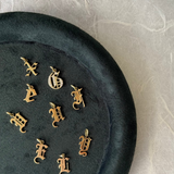 14K Gold Lowercase Gothic Initial Pendant Personalized Zoe Lev Jewelry