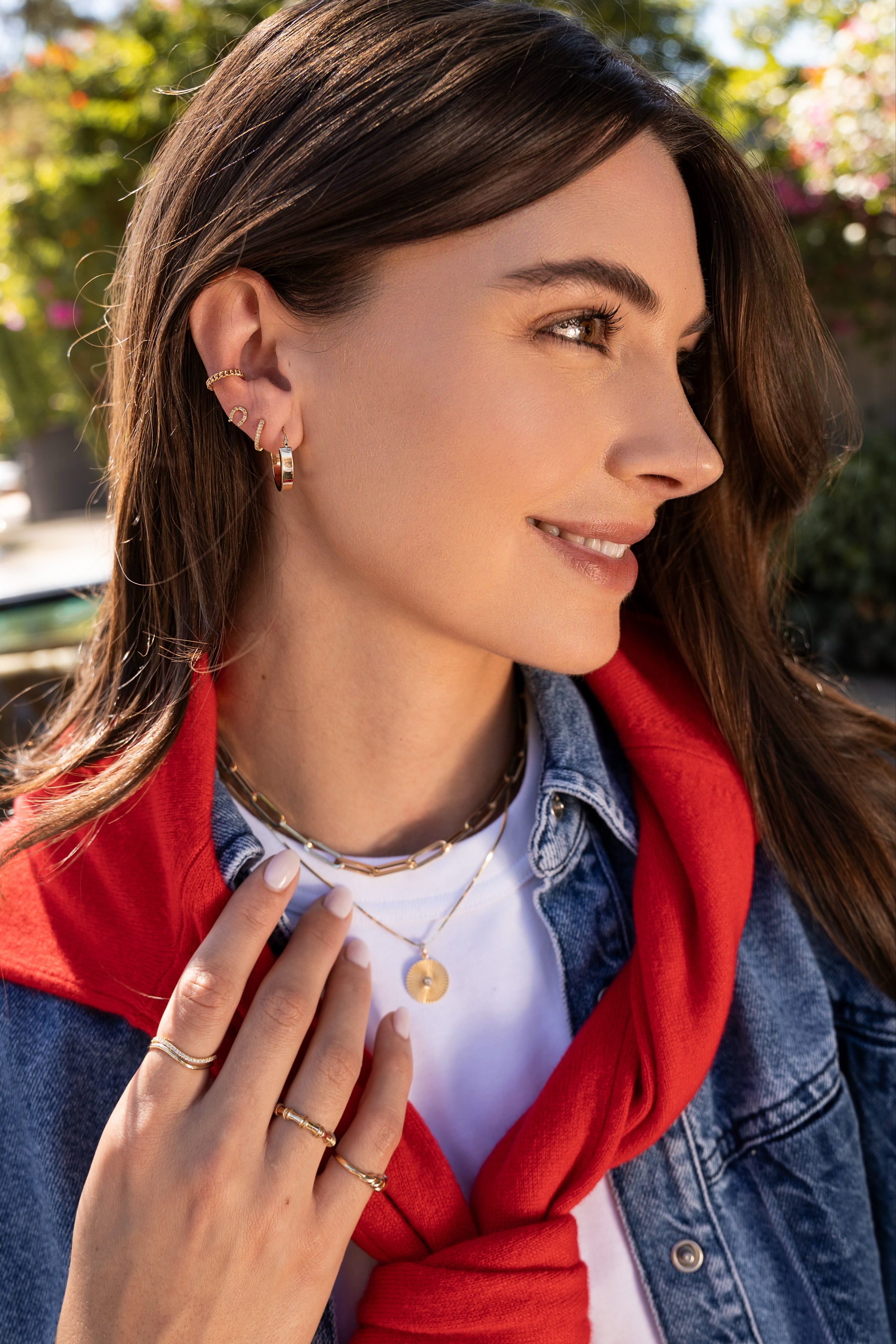 14k Gold Mini Cuban Link Ear Cuff Zoe Lev Jewelry