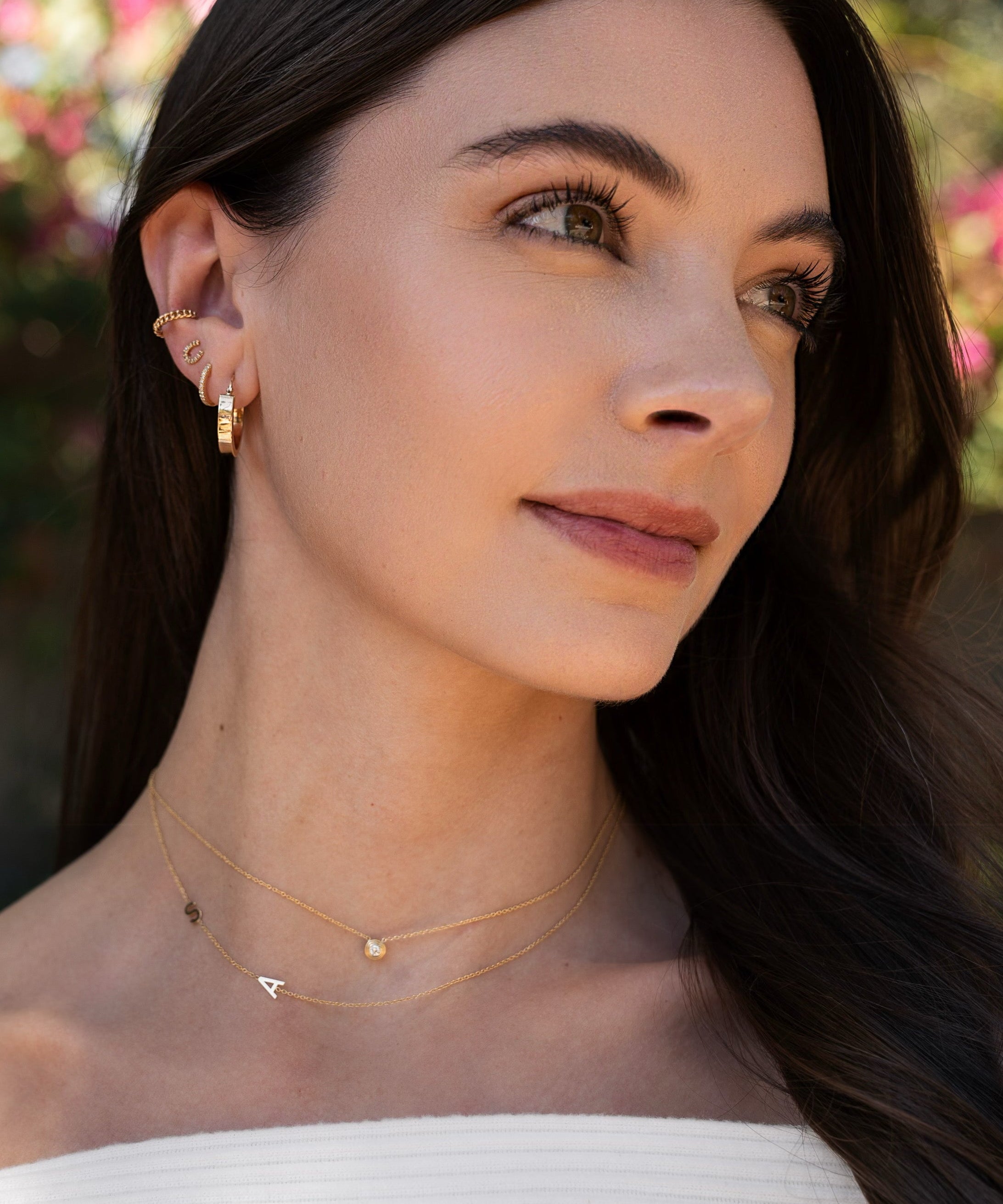 14k Diamond Horseshoe Studs Studs Zoe Lev Jewelry