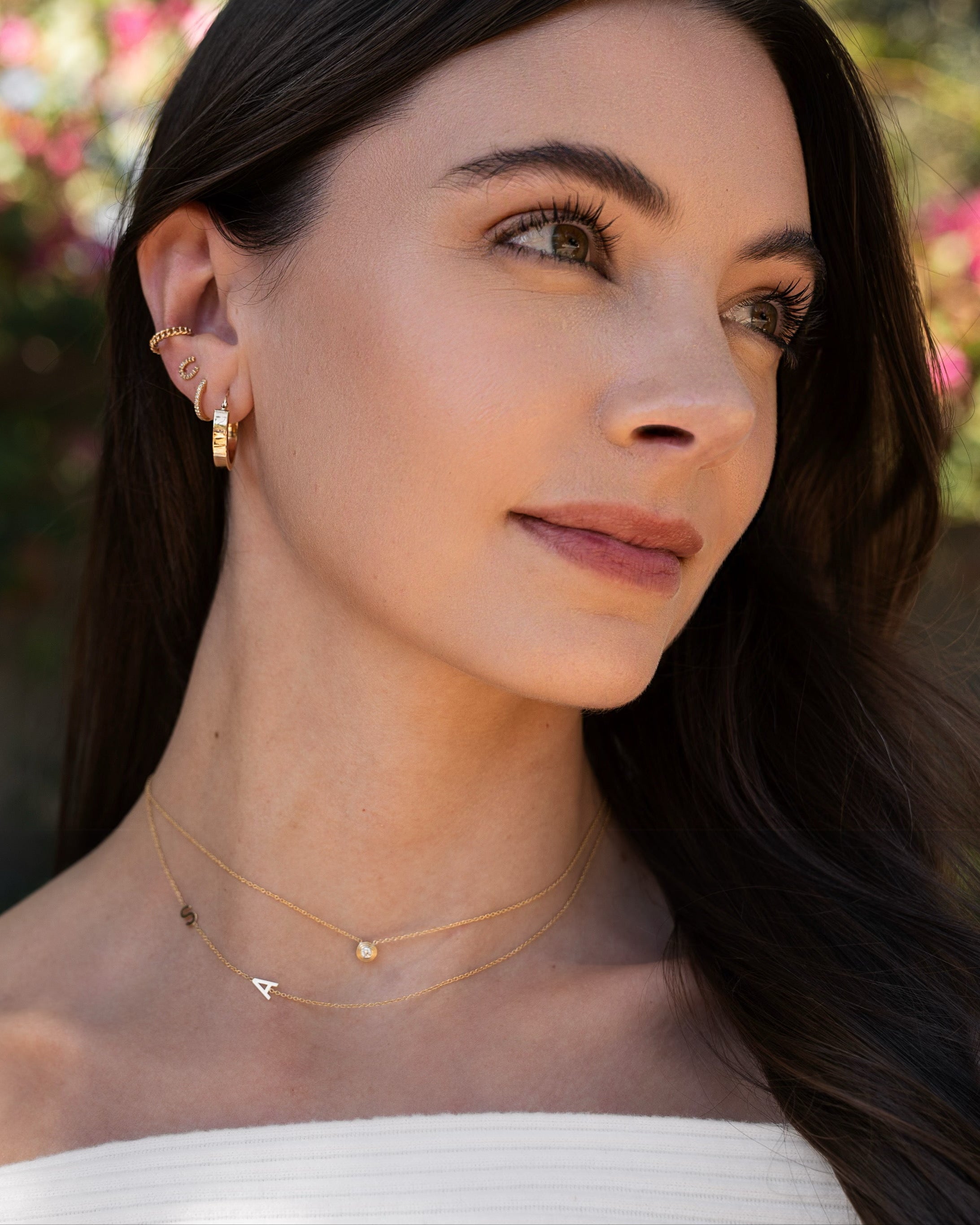 14k Diamond Horseshoe Studs Studs Zoe Lev Jewelry