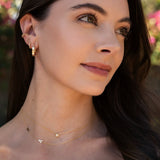 14k Gold Triple Birthstone Bezel Necklace Personalized Zoe Lev Jewelry