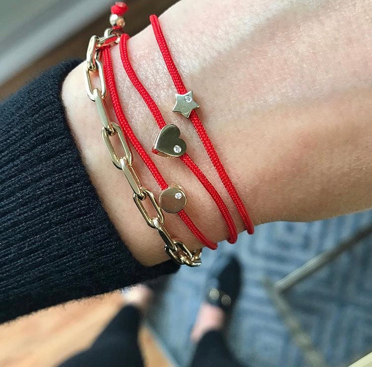 Heart with Diamond Fortune Bracelets - Mommy + Me Fortune Zoe Lev Jewelry