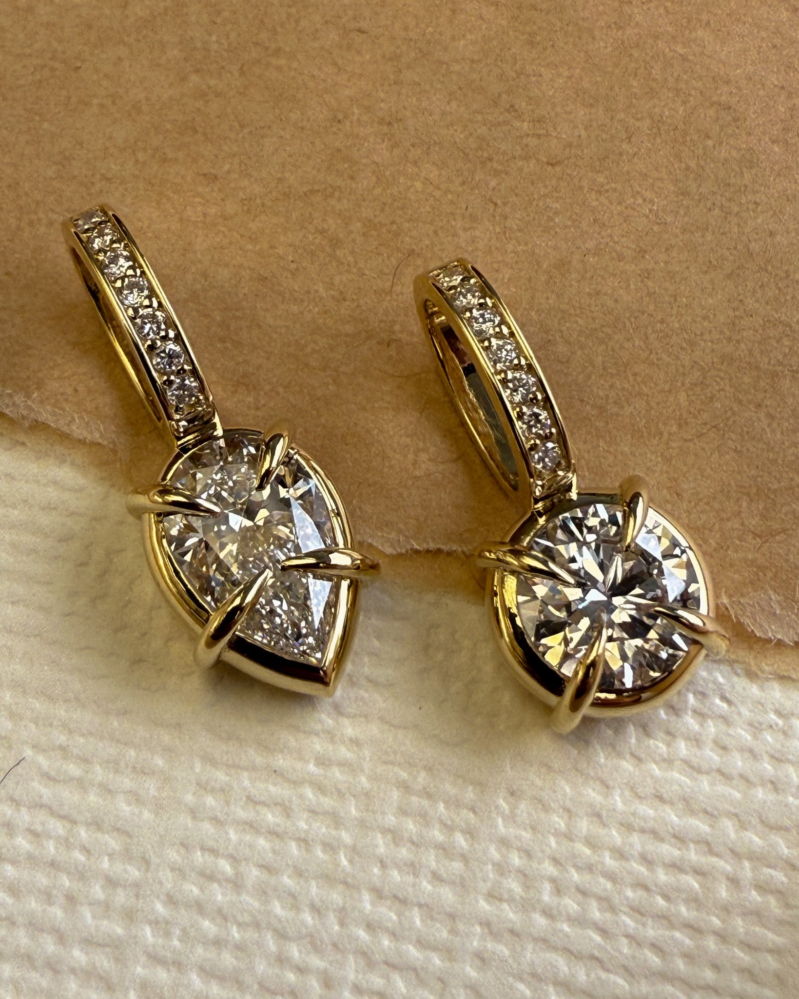 Lab Diamond Pear Prong Heirloom Charm Zoe Lev Jewelry