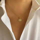 Diamond Framed Oval East-West Necklace Personalized Zoe Lev Jewelry