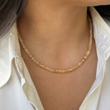14K Gold Opal Segment Bead Necklace
