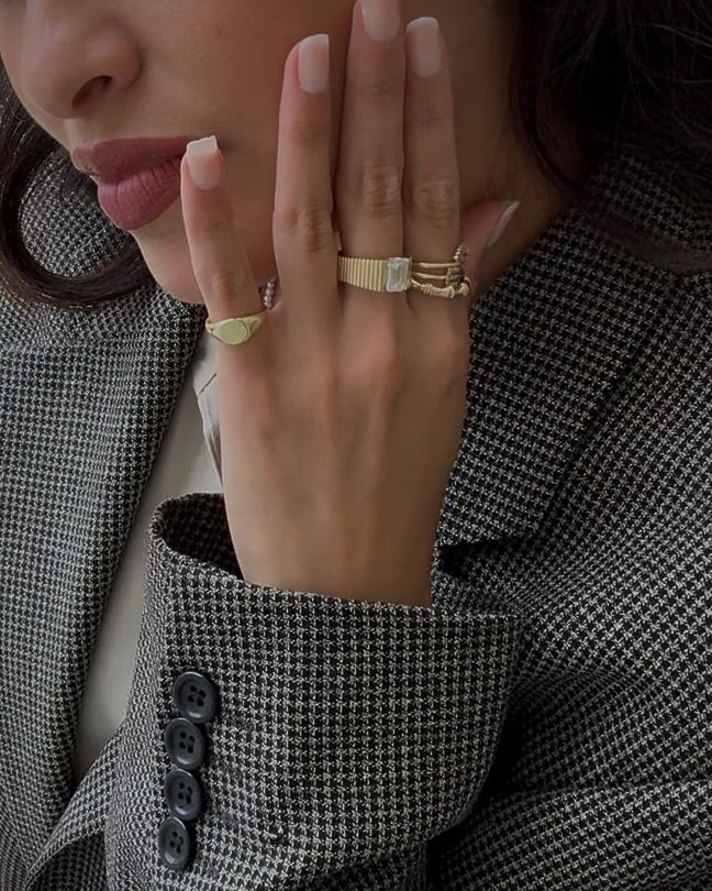 Lab Diamond Emerald Graduated Bar Ring Ring Zoe Lev Jewelry