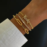 Diamond Cuban Link Name Bracelet Personalized Zoe Lev Jewelry