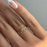 14K Gold Thin Diamond Cut Stacking Ring Zoe Lev Jewelry