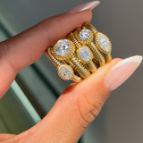 Lab Diamond Large Marquise Pleated Ring Zoe Lev Jewelry