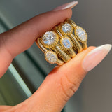 Lab Diamond Large Round Pleated Ring Zoe Lev Jewelry