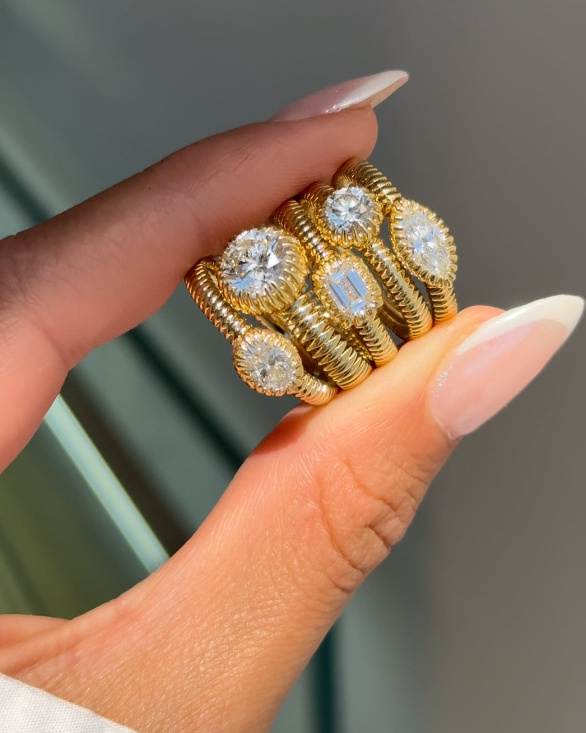 Lab Diamond Small Oval Pleated Ring Zoe Lev Jewelry