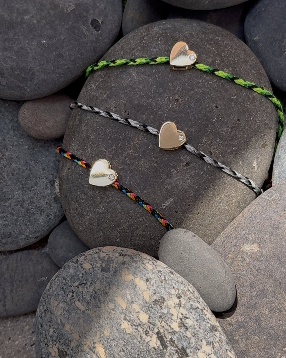 14k Gold Paracord Heart Fortune Anklet Fortune Zoe Lev Jewelry