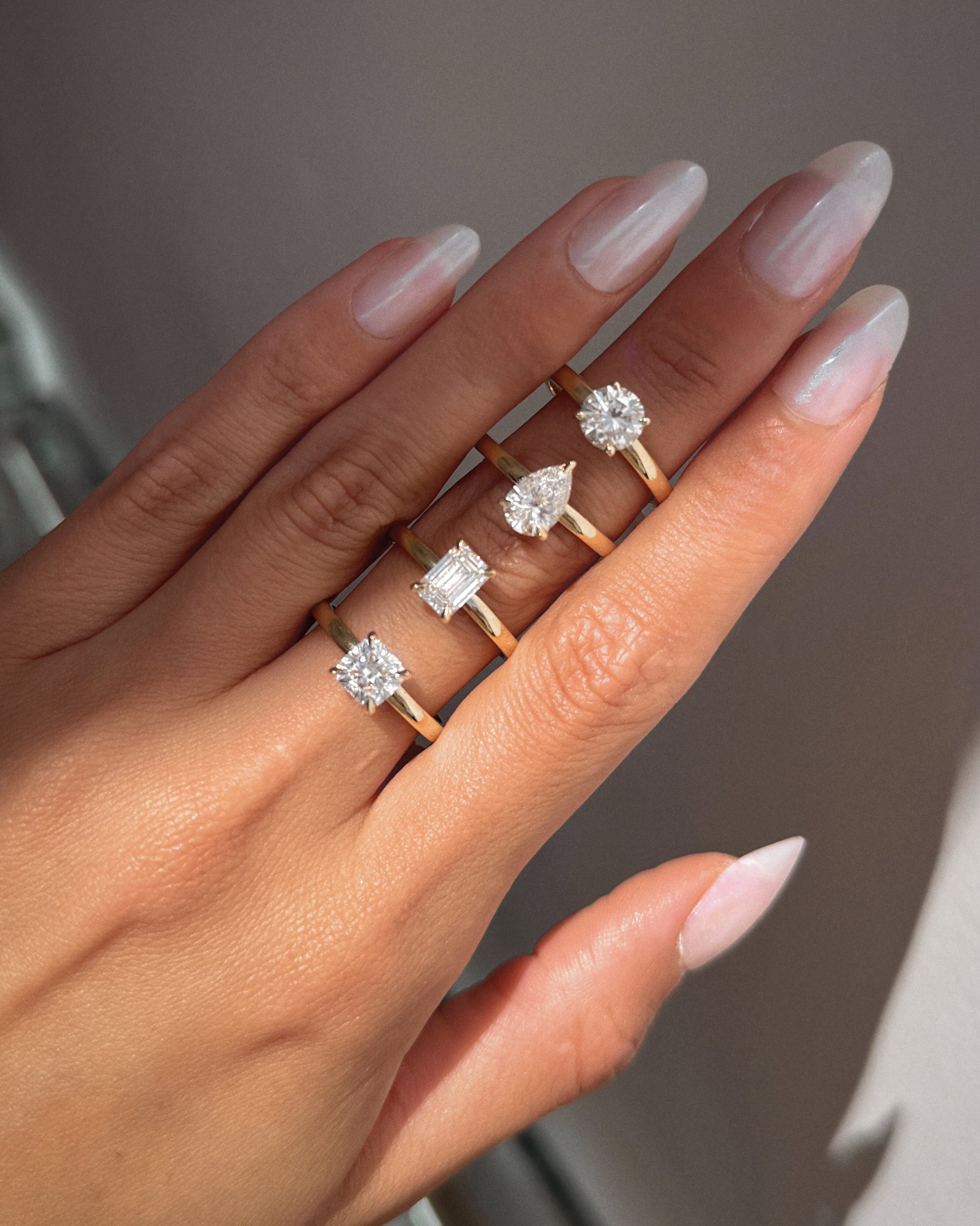 Lab Diamond Round 4 Prong Ring - Size 7 SAMPLE SALE Zoe Lev Jewelry