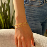 Elongated Paper Clip Chain Bracelet Vermeil Zoe Lev Jewelry
