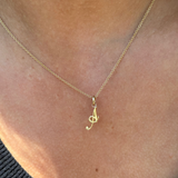 14K Gold Script Initial Pendant Personalized Zoe Lev Jewelry