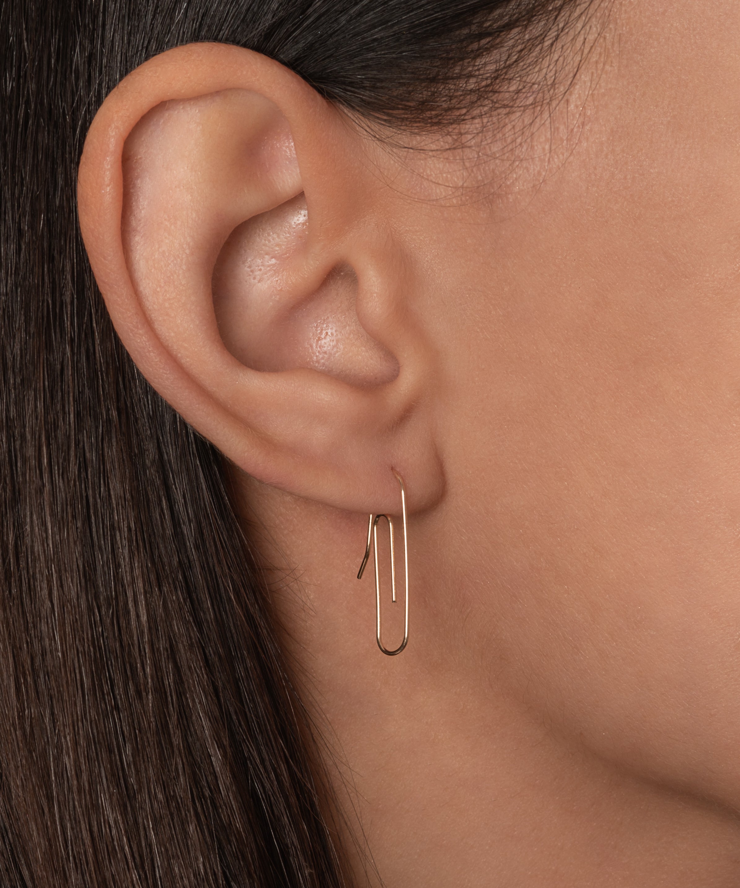 Gold Paper Clip Earring - Single SAMPLE SALE Zoe Lev Jewelry