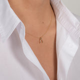 14k Gold Mini Wishbone Pendant Zoe Lev Jewelry