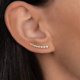 Yellow Gold Bezel Diamond Ear Crawler - left side SAMPLE SALE Zoe Lev Jewelry