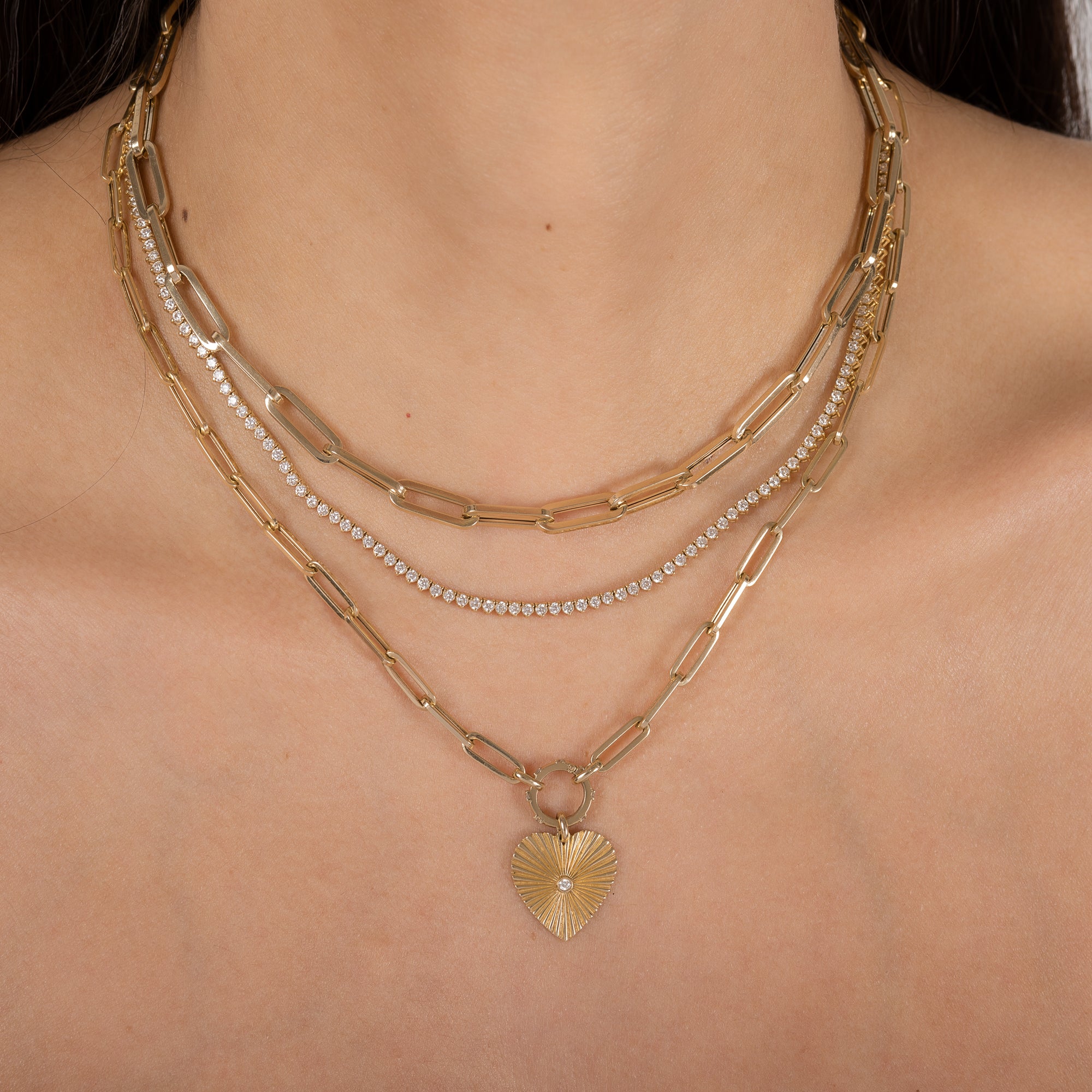 3 Prong Diamond Tennis Necklace Zoe Lev Jewelry